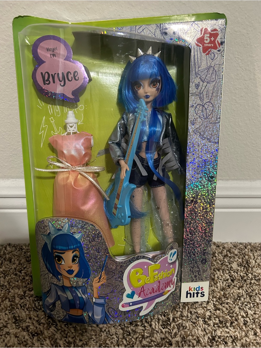 Be Fashion Academy Bryce Blue-Haired Fashion Doll with Guitar